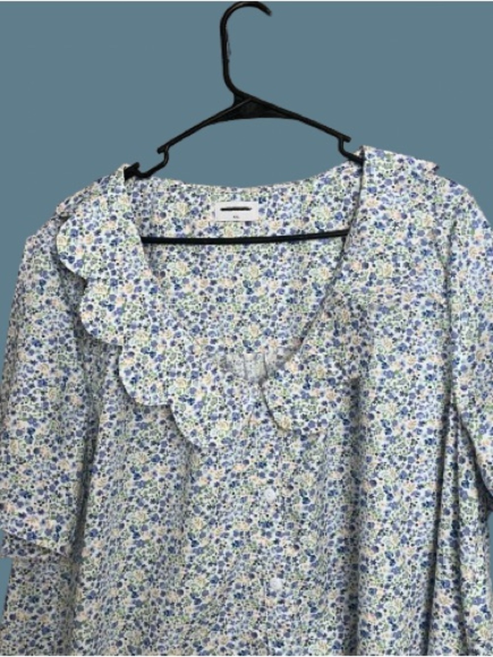 Piyama Cotton Penelope Scalloped Collar Floral Lounge Dress XXL NWOT - Picture 11 of 13